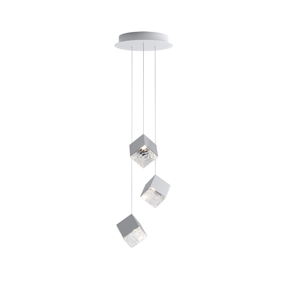 Cubic Luster Cascade Chandelier – Modern Geometric Crystal Pendant Light