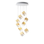 Cubic Luster Cascade Chandelier – Modern Geometric Crystal Pendant Light