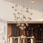 Cubic Luster Cascade Chandelier – Modern Geometric Crystal Pendant Light