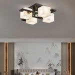Cubist Alabaster Cluster Ceiling Lamp