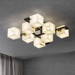 Cubist Alabaster Cluster Ceiling Lamp