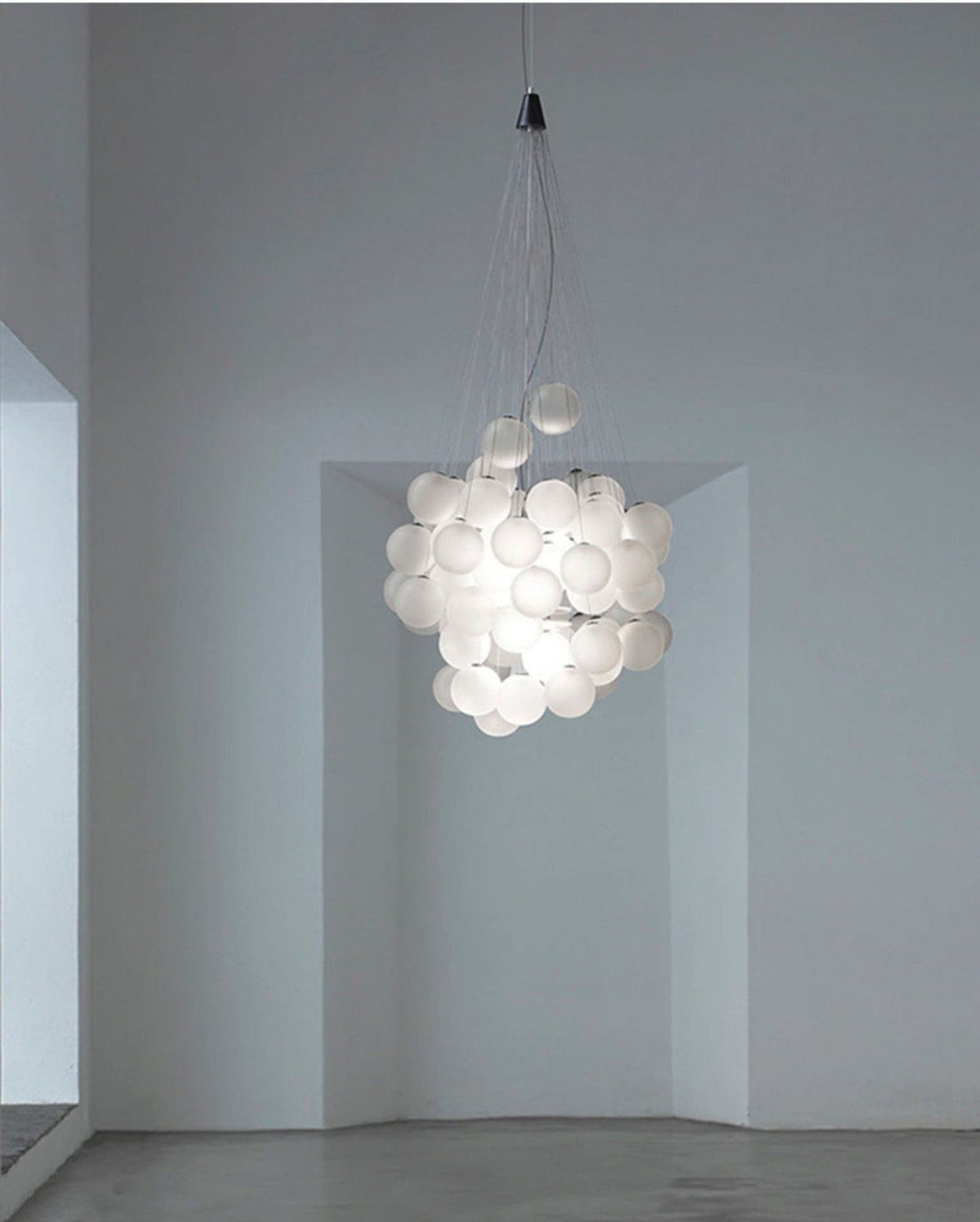 Cumulus Cascade Chandelier — Modern Glass Sphere Pendant Light
