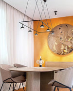 Cupolina LED Chandelier – Modern Black Metal Pendant Light for Dining Room and Living Room