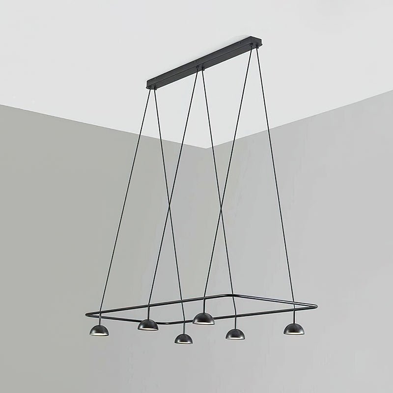 Cupolina LED Chandelier – Modern Black Metal Pendant Light for Dining Room and Living Room