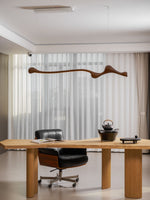 Curva Sculptural Wood LED Pendant Light – Modern Organic Design