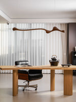 Curva Sculptural Wood LED Pendant Light – Modern Organic Design
