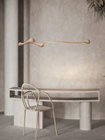 Curva Sculptural Wood LED Pendant Light – Modern Organic Design
