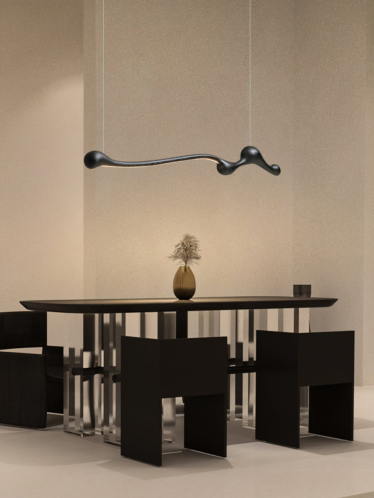 Curva Sculptural Wood LED Pendant Light – Modern Organic Design