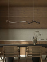 Curva Sculptural Wood LED Pendant Light – Modern Organic Design