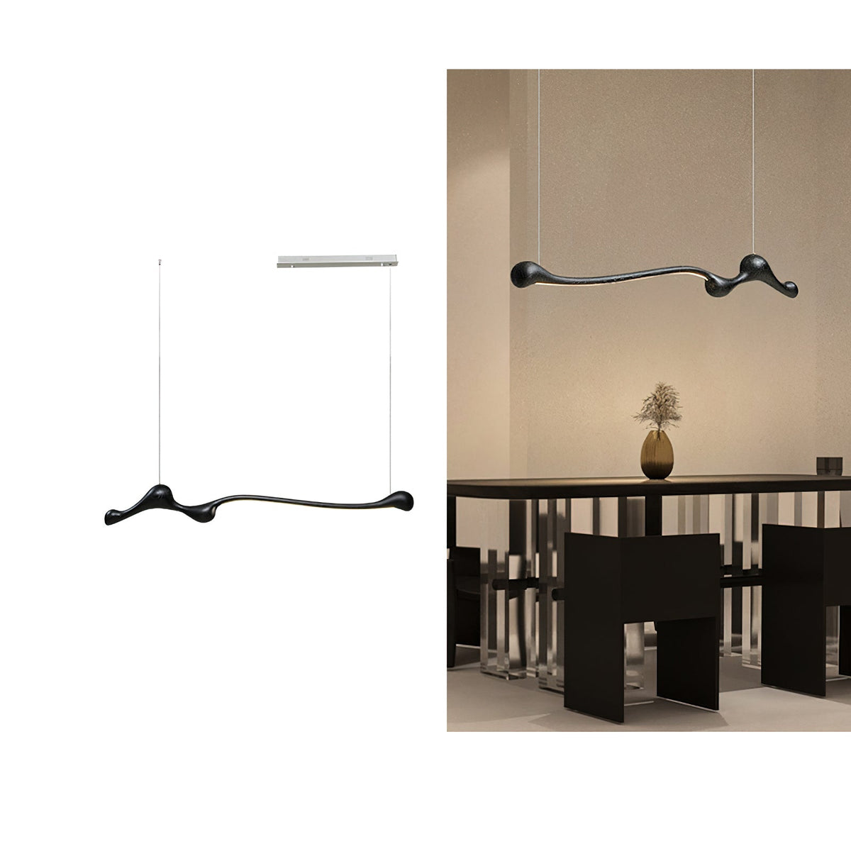 Curva Sculptural Wood LED Pendant Light – Modern Organic Design