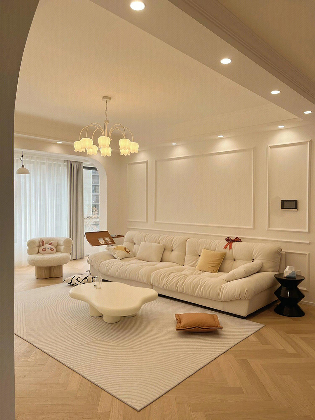 curved-arm-bell-chandelier