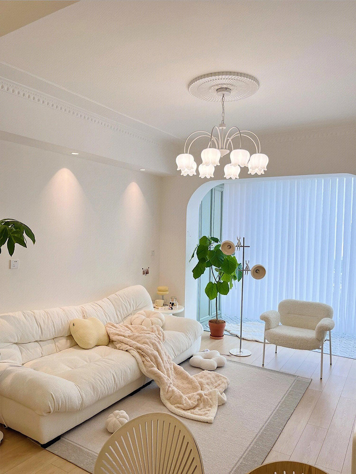 curved-arm-bell-chandelier