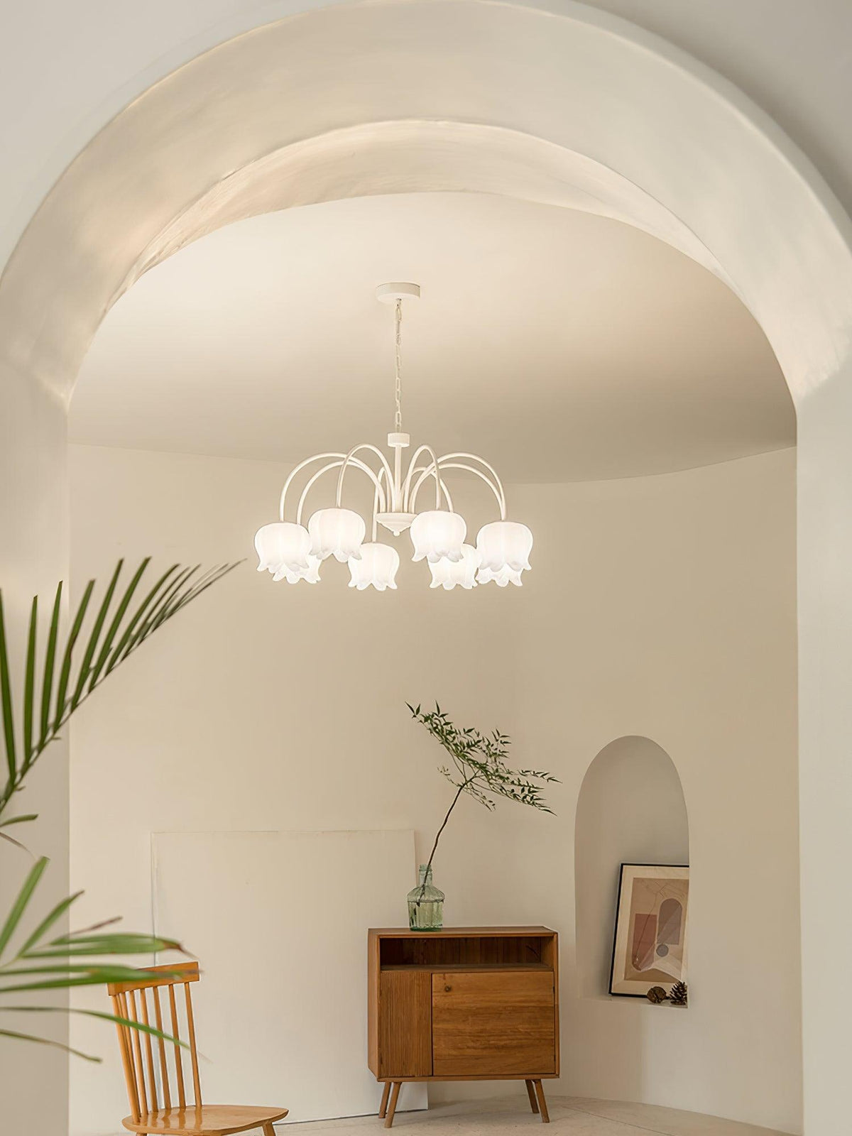 curved-arm-bell-chandelier