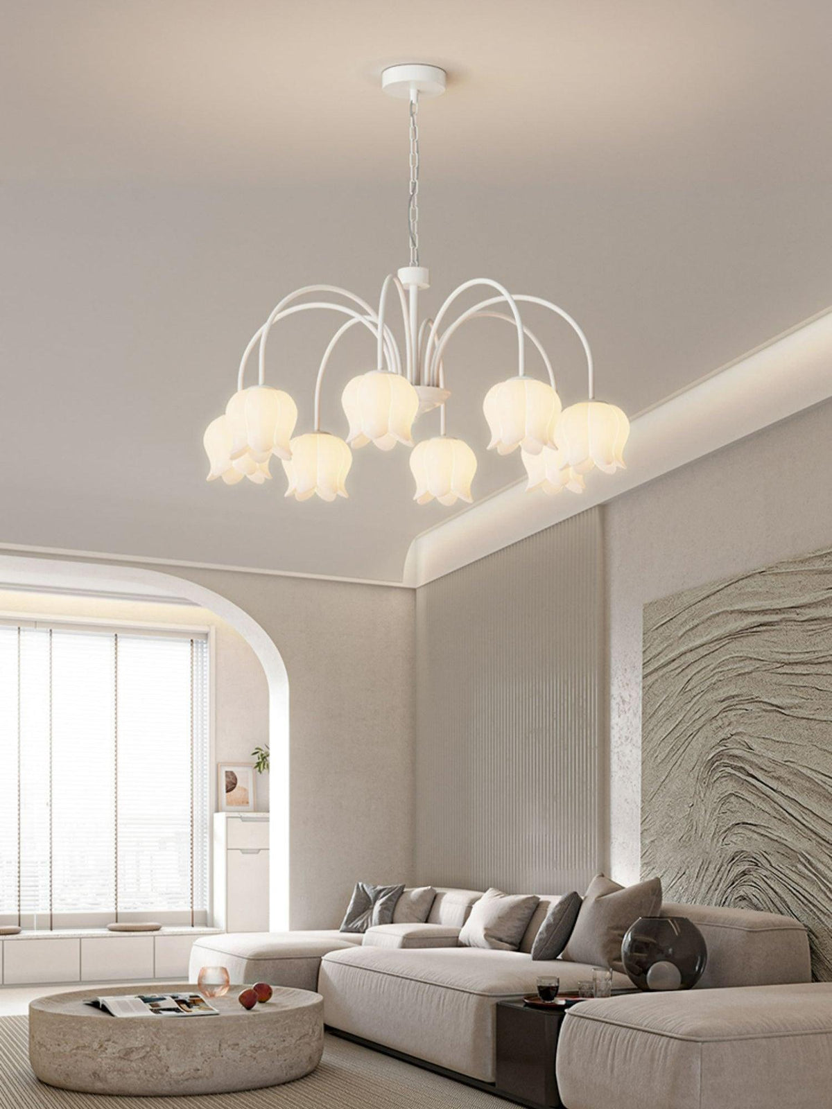 curved-arm-bell-chandelier