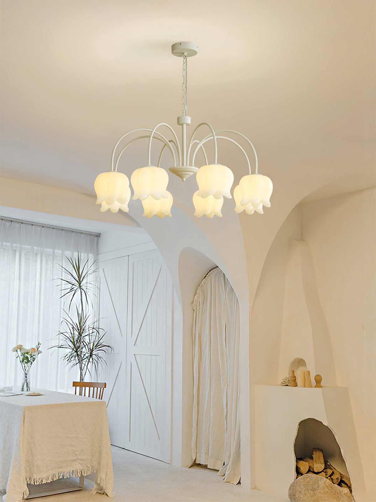 curved-arm-bell-chandelier