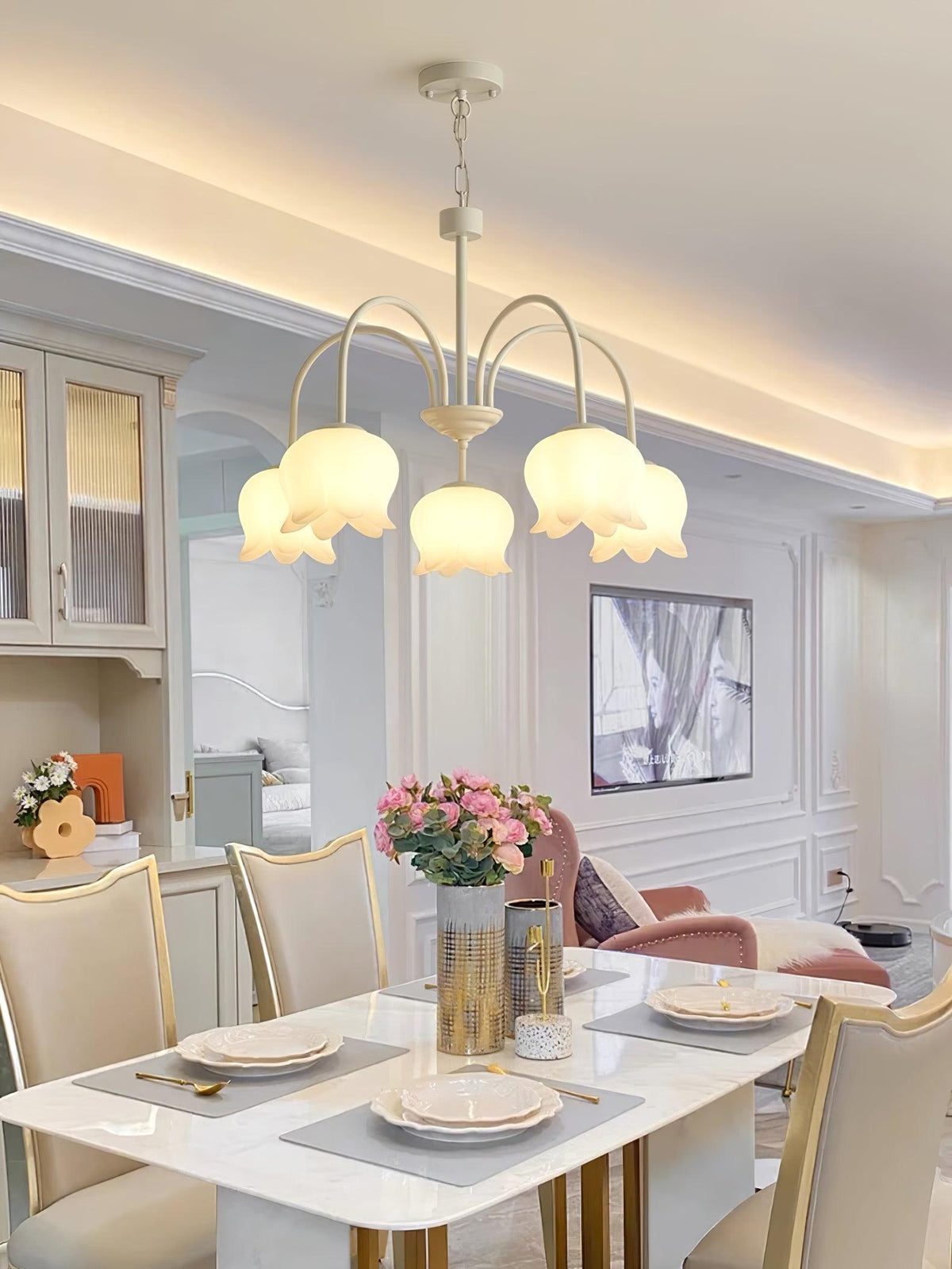 curved-arm-bell-chandelier