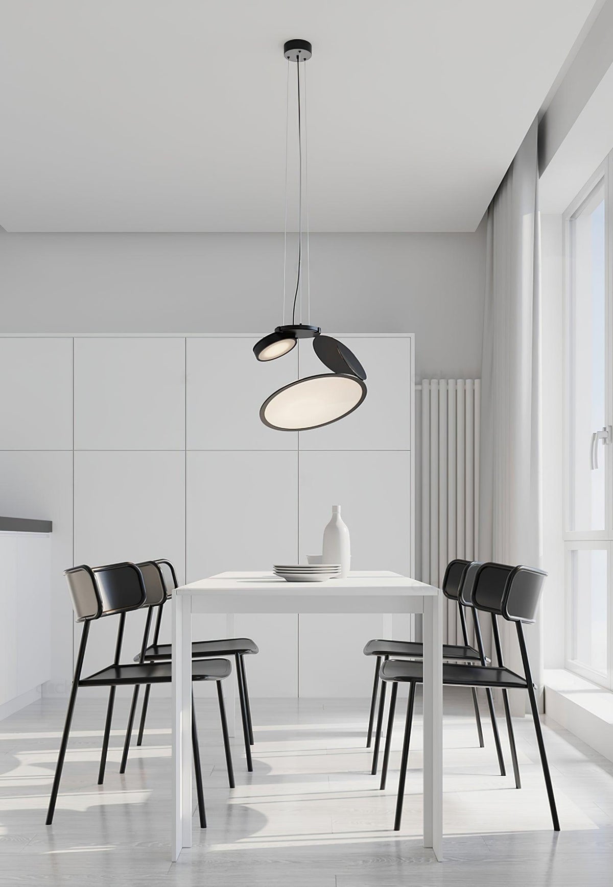 Cut Pendant Lamp – Modern LED Ceiling Light in Black Aluminum