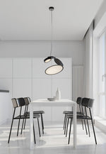 Cut Pendant Lamp – Modern LED Ceiling Light in Black Aluminum
