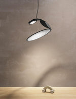 Cut Pendant Lamp – Modern LED Ceiling Light in Black Aluminum