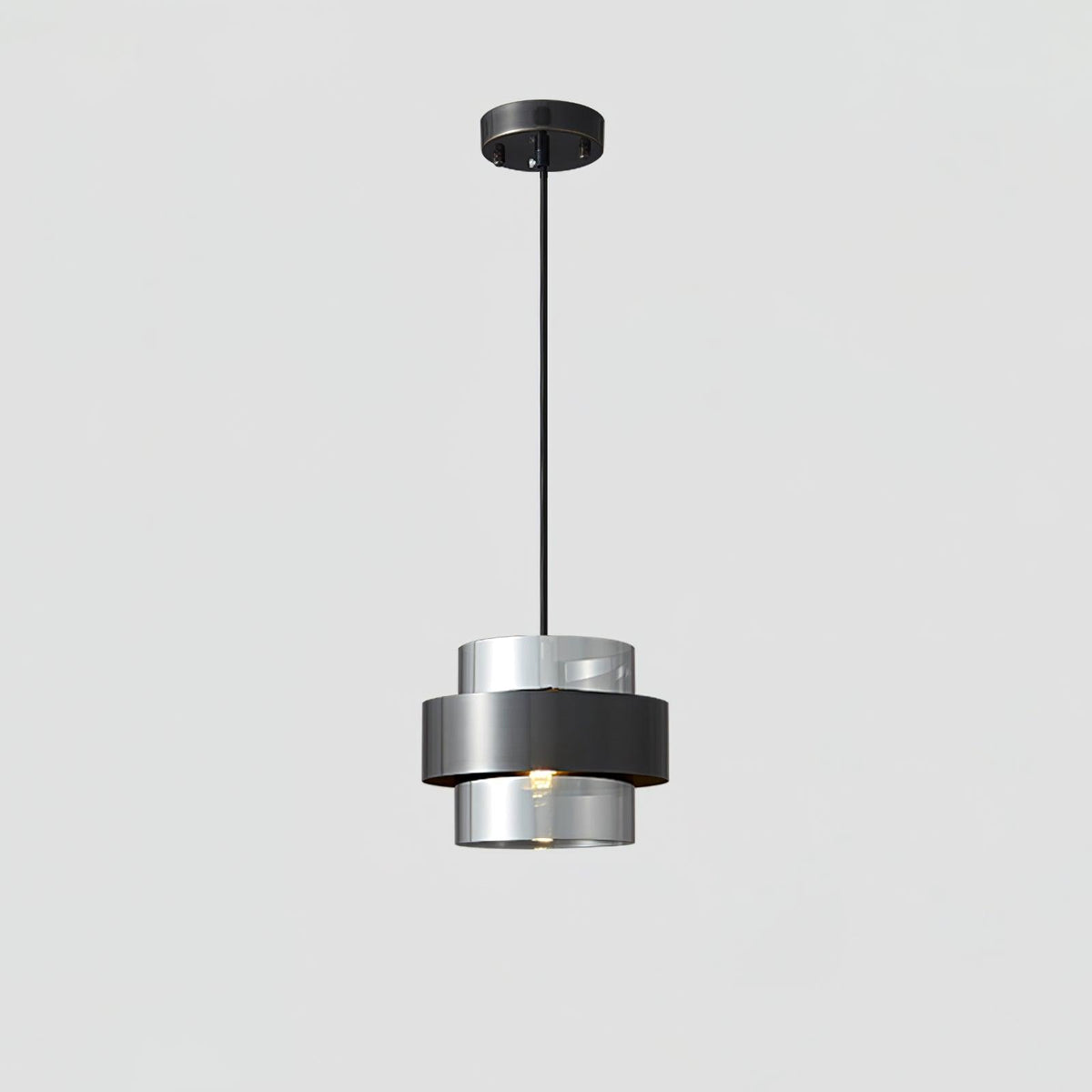 Cylinder Glass Pendant Light with Brass Accents for Modern Interiors