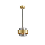 Cylinder Glass Pendant Light with Brass Accents for Modern Interiors