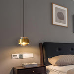 Cylinder Glass Pendant Light with Brass Accents for Modern Interiors