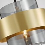Cylinder Glass Pendant Light with Brass Accents for Modern Interiors