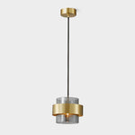Cylinder Glass Pendant Light with Brass Accents for Modern Interiors