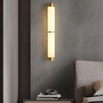 Cylindra Alabaster Brass Wall Sconce – Modern LED Wall Light