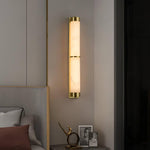 Cylindra Alabaster Brass Wall Sconce – Modern LED Wall Light