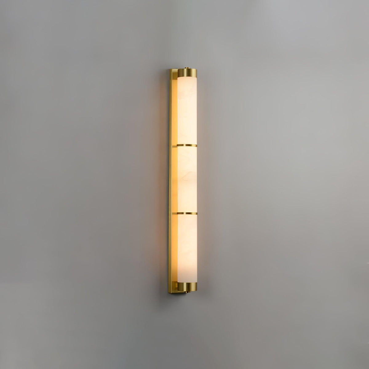 Cylindra Alabaster Brass Wall Sconce – Modern LED Wall Light