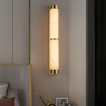 Cylindra Alabaster Brass Wall Sconce – Modern LED Wall Light
