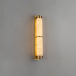 Cylindra Alabaster Brass Wall Sconce – Modern LED Wall Light