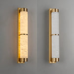 Cylindra Alabaster Brass Wall Sconce – Modern LED Wall Light