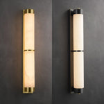 Cylindra Alabaster Brass Wall Sconce – Modern LED Wall Light