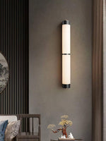 Cylindra Alabaster Brass Wall Sconce – Modern LED Wall Light