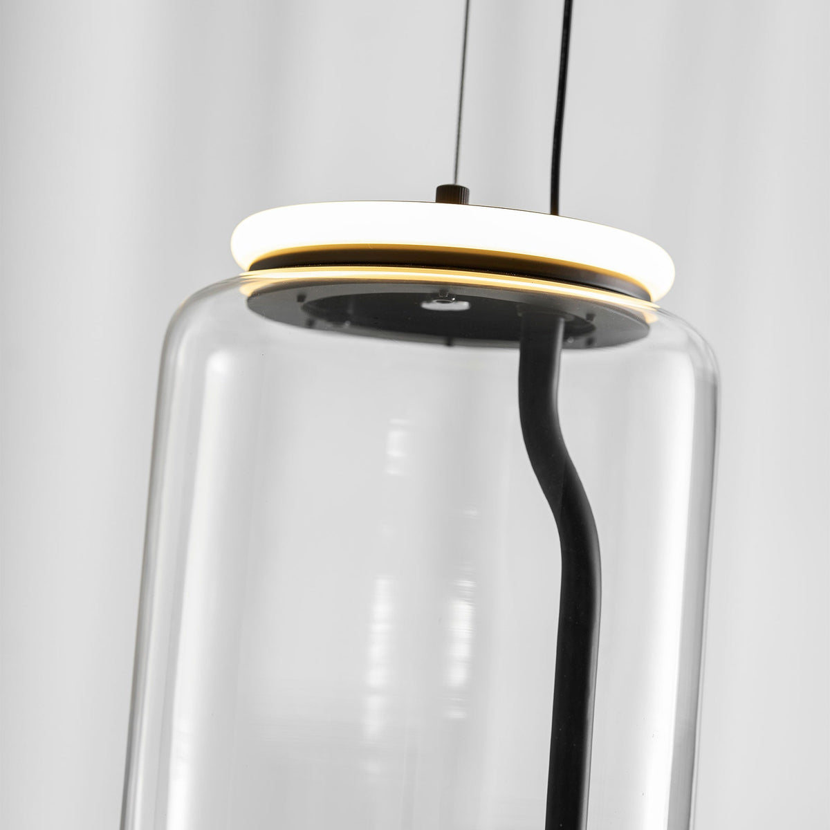 Modular Glass LED Pendant Light with Cylinder, Cone & Bowl Shades