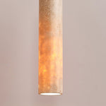 Travertine Cylinder Pendant Light in Warm Stone for Modern Interiors