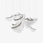 Feather Wing LED Chandelier – Hand-Blown Glass Pendant for Modern Interiors