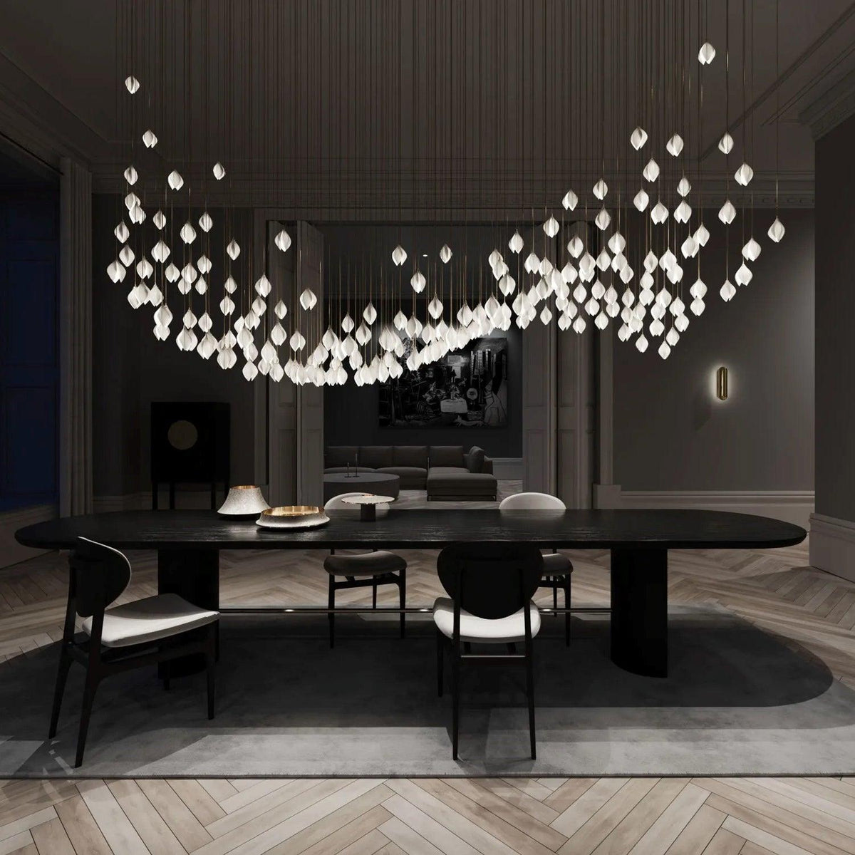 diy-ceramic-flower-chandelier