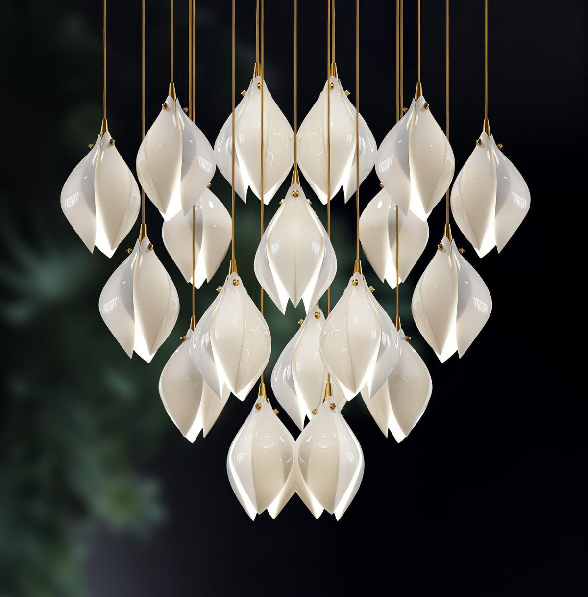 diy-ceramic-flower-chandelier