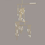 Brass Glass Drop Candelabrum Chandelier