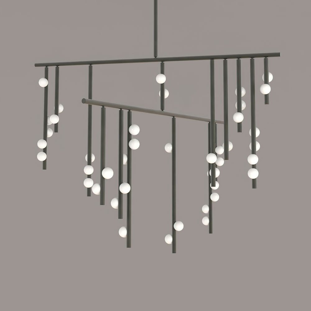 Brass Glass Drop Candelabrum Chandelier