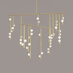 Brass Glass Drop Candelabrum Chandelier