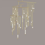 Brass Glass Drop Candelabrum Chandelier