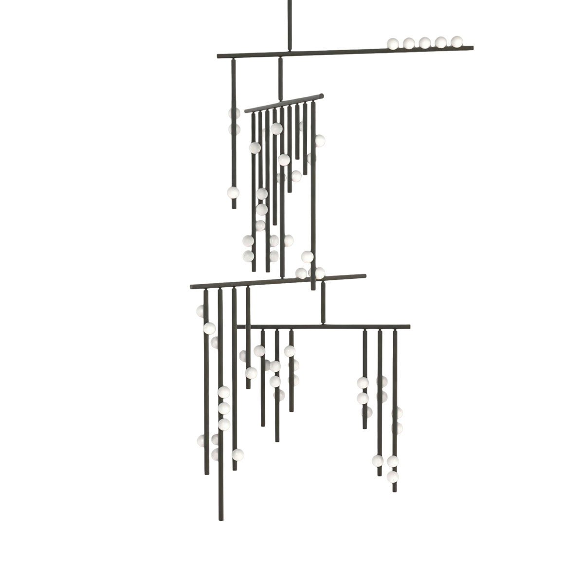 Brass Glass Drop Candelabrum Chandelier