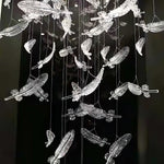 diy-glass-feathers-chandelier