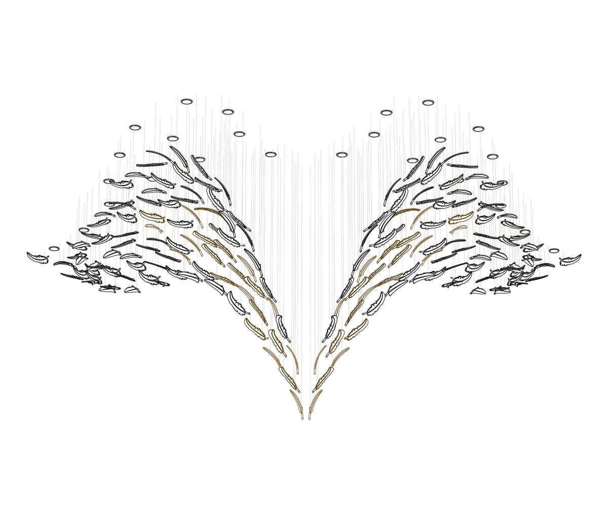 diy-glass-feathers-chandelier