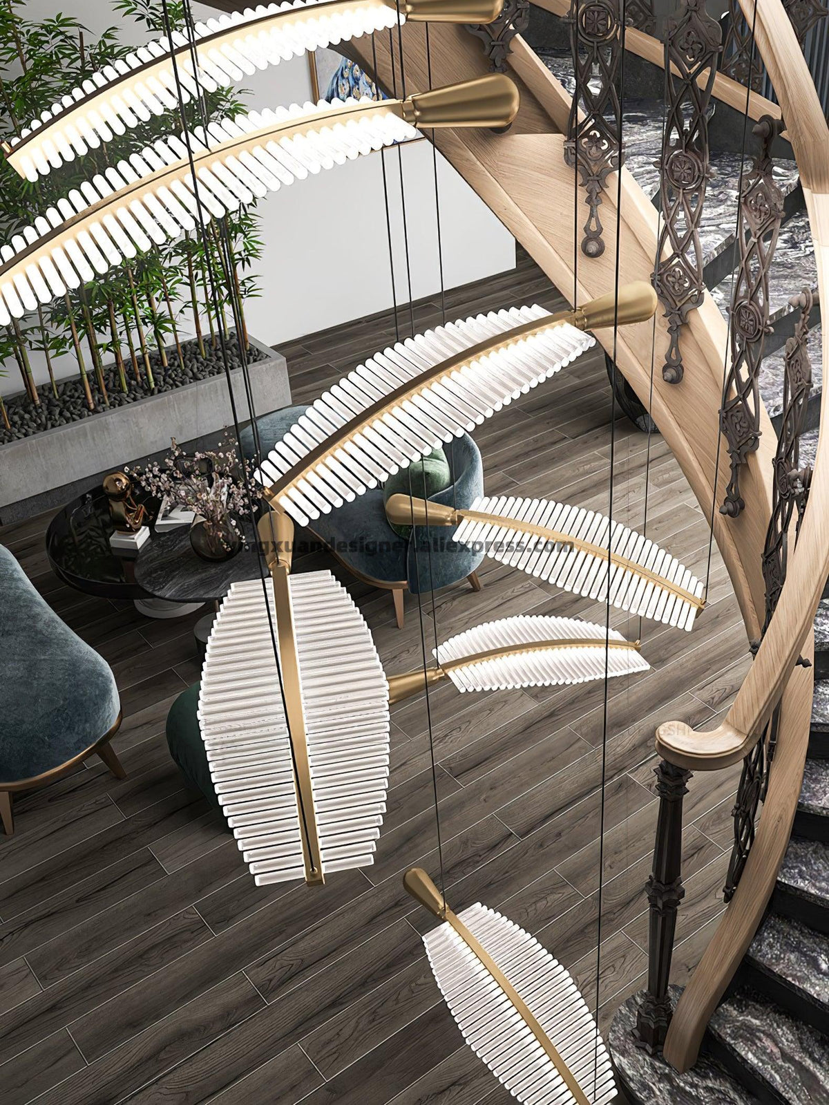diy-leaf-led-chandelier