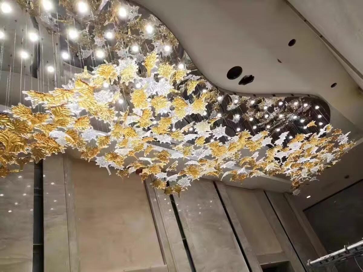 diy-maple-leaf-chandelier